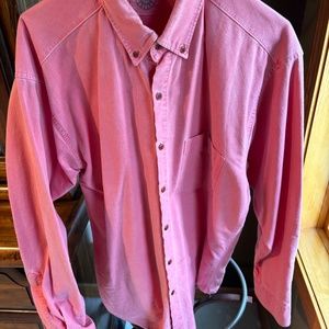 Shirt Long Sleeve Casual Button Red